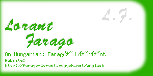 lorant farago business card