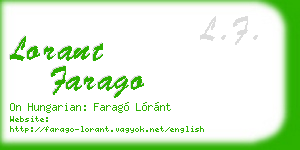 lorant farago business card